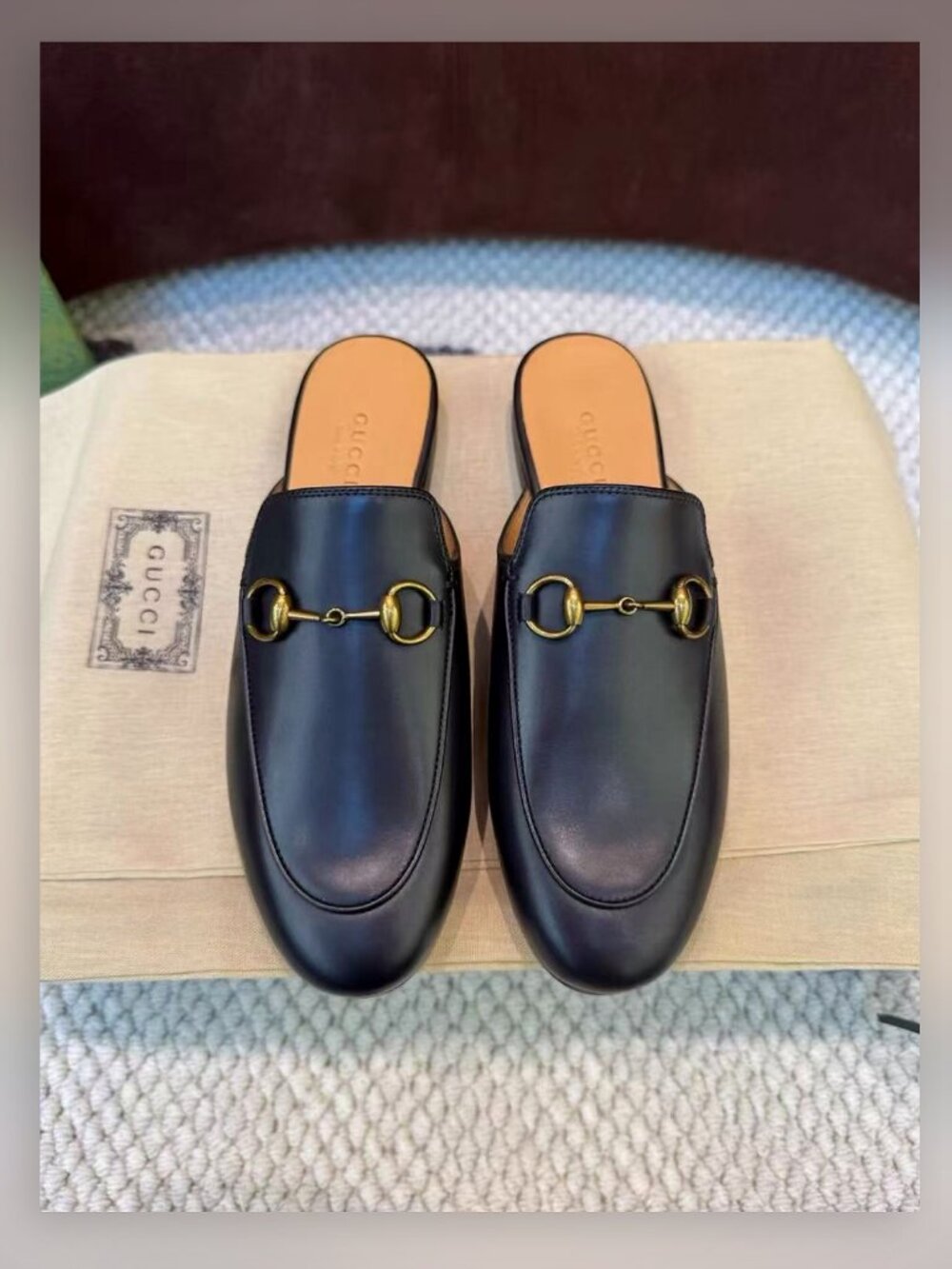 Gucci Leather Backless Flat Mules